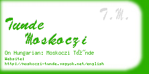 tunde moskoczi business card